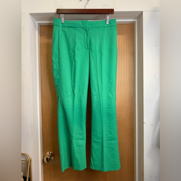 J.Crew Women’s Emerald Green Italian Fabric Flared Trousers. Size: 6 - Picture 3 of 5